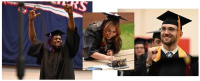Three graduates at 2023 Kankakee Community College commencement