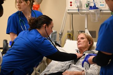 Respiratory Therapist students performing a simulation.